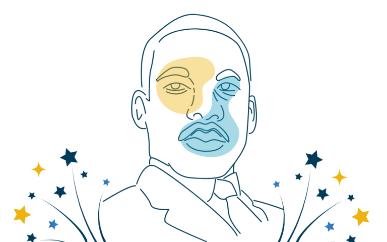 Minimalist Martin Luther King Jr Day Instagram Post With His Portrait Art Line